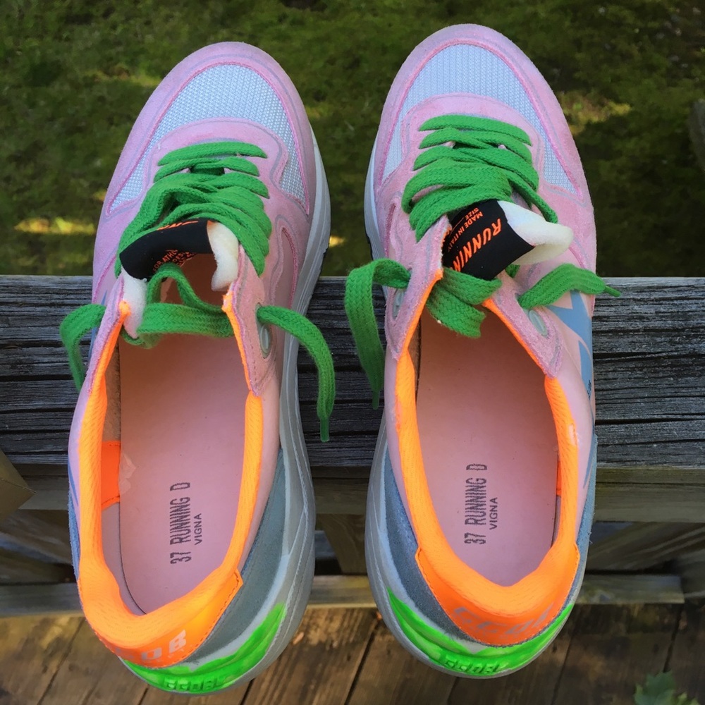 Golden Goose Running Sole Sneaker Pink/Orange NIB - Picture 5 of 10